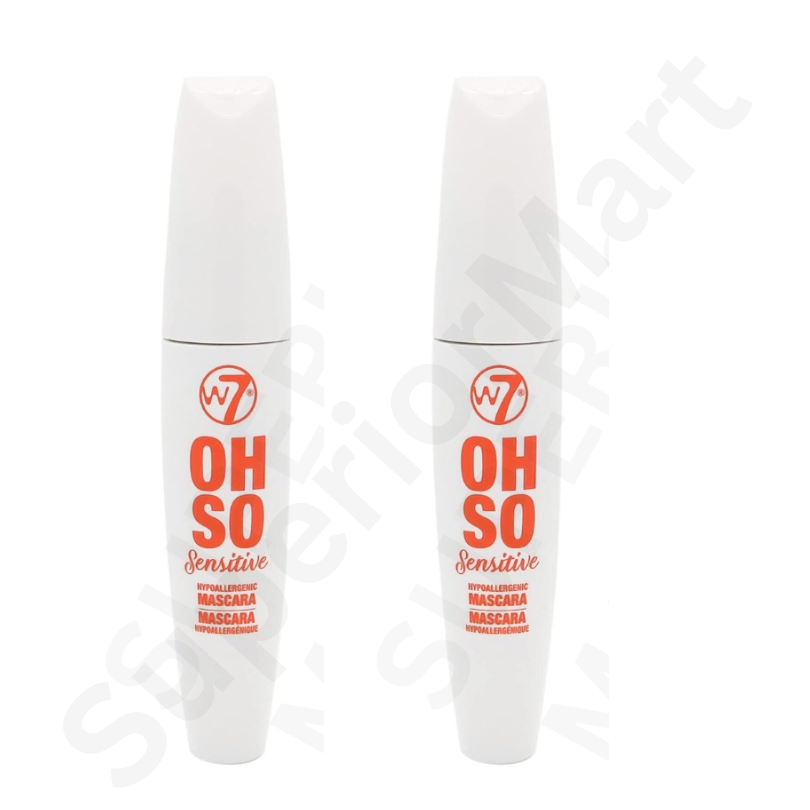 2X W7 Oh So Sensitive  Mascara Black Mascara For Sensitive Eyes Hypoallergenic from Superior Mart