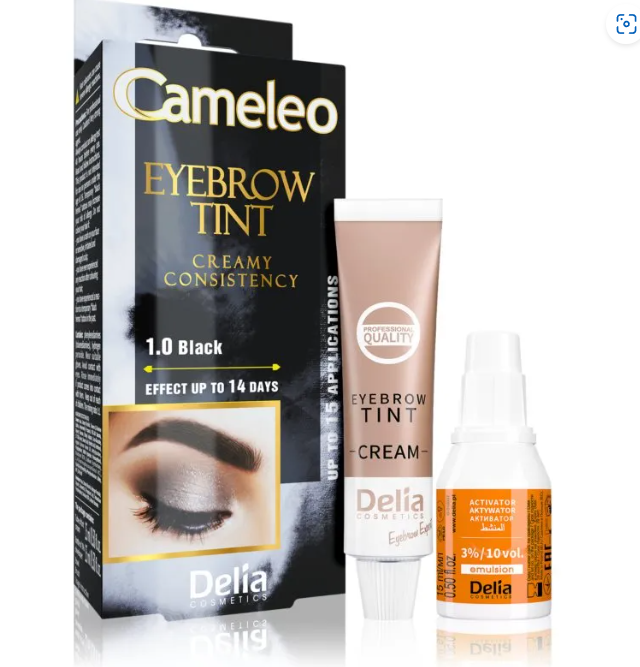 Delia Cameleo Eyebrow Tint Black Brown Cream Eyelash Dye Lash Kit Set 15ml from Superior Mart