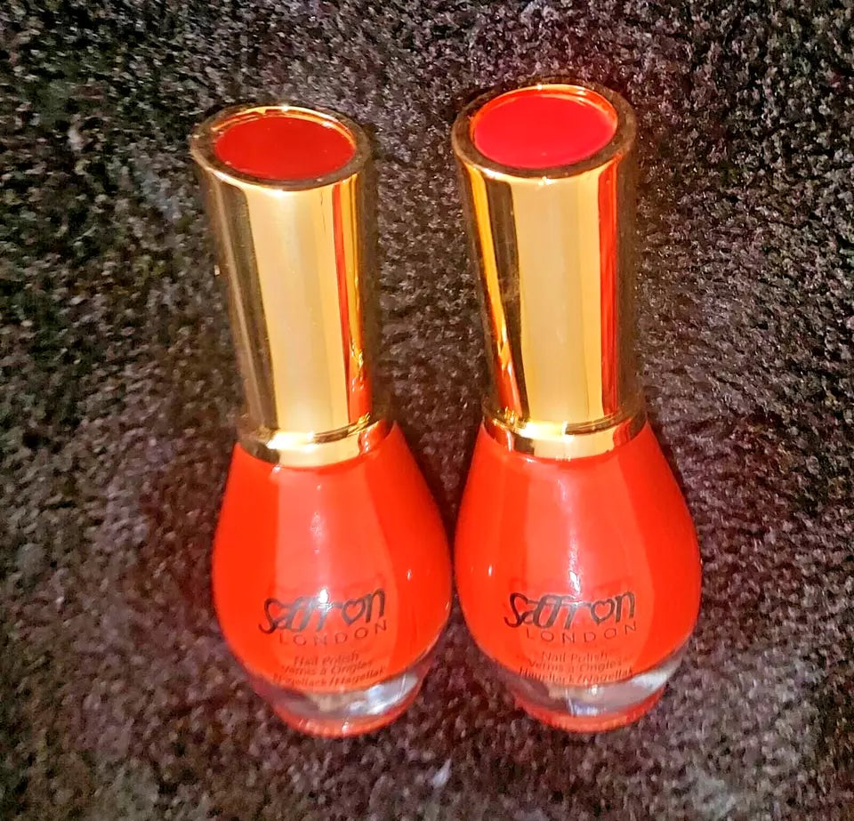 2x Saffron Nail Polish Varnish RED CREAM Nail Polish from Superior Mart