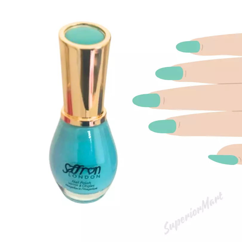 3X Saffron Nail Polish Nail Varnish New Shades Retro Sky Azure Jade from Superior Mart