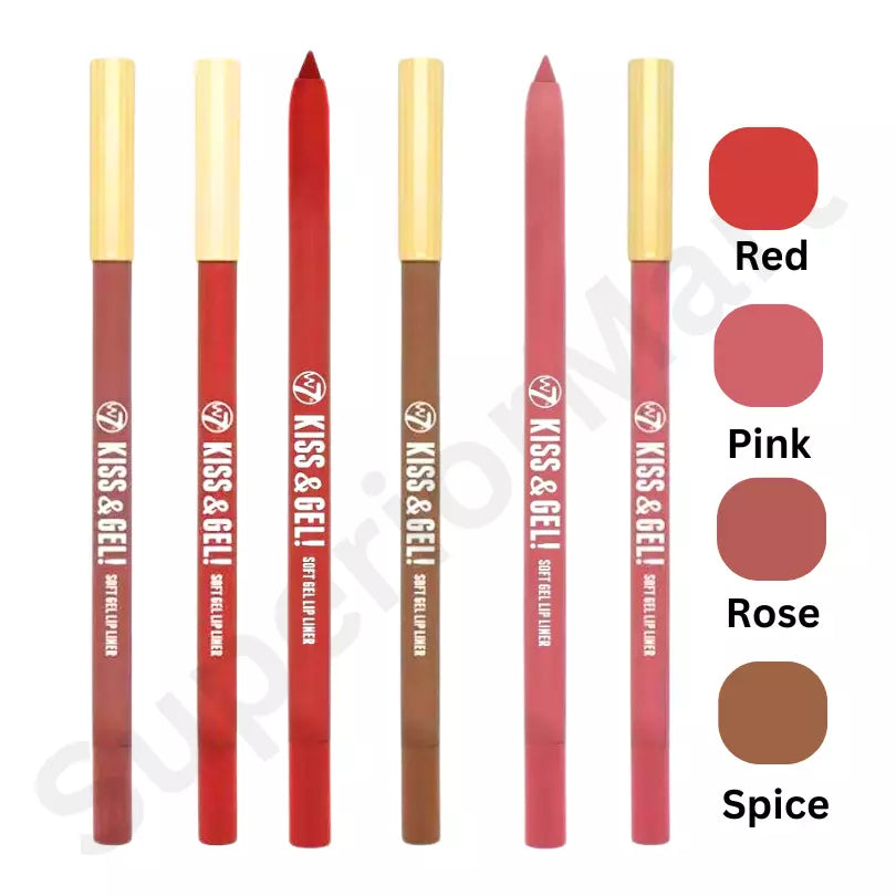 W7 Gel Lip Liner Retractable Pencil Twist Up Kiss & Gel Moisturising Lip Liner from Superior Mart